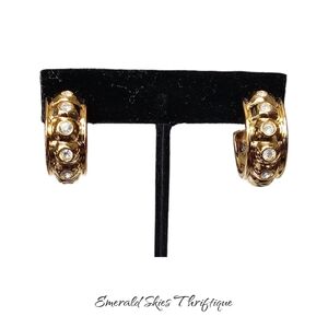 Vintage golden glitter‎ earrings, new